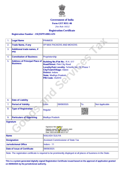 IBA Approved Packers and Movers