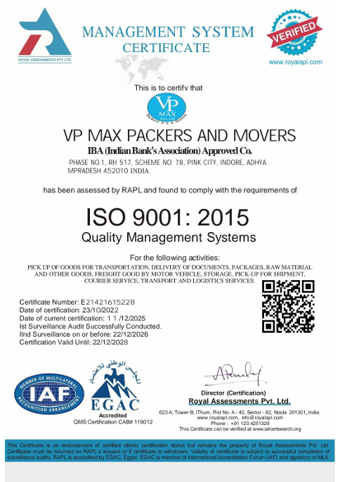 ISO certificate