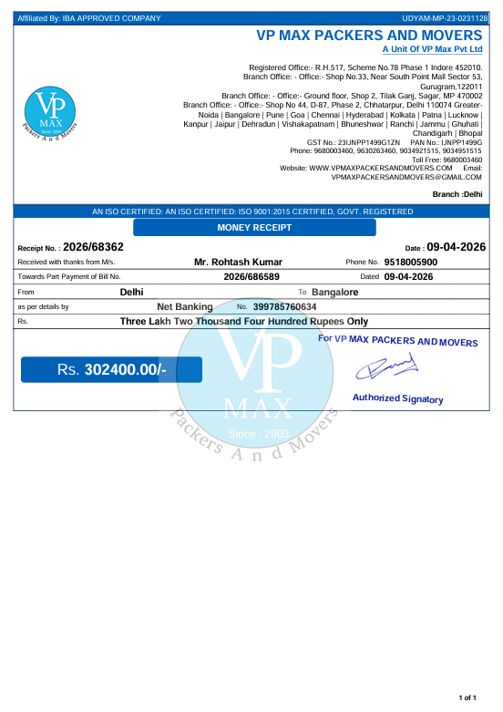 IBA Approved Packers and Movers